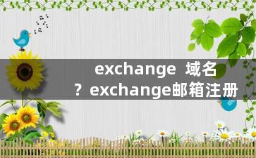 exchange  域名？exchange邮箱注册
